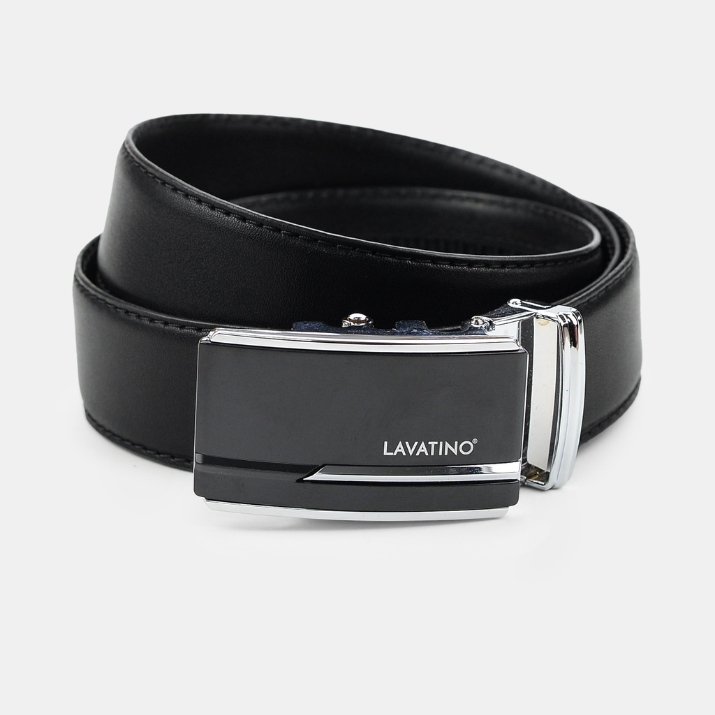 Thắt lưng nam khóa tự động, dây da bò 3 lớp cao cấp chính hãng Lavatino - Tặng túi hộp sang trọng TINO BELT