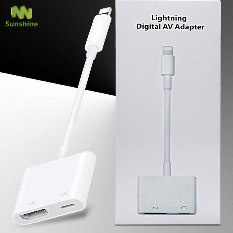 Đầu chuyển đổi cổng Lightning sang HDMI AV TV HD cho Apple iPhone X 8 7 6 Plus