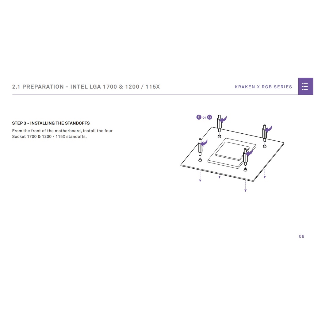 NZXT Mouting Bracket LGA1700 - Bộ gông lắp đặt tản nhiệt nước nzxt với cpu intel 12th