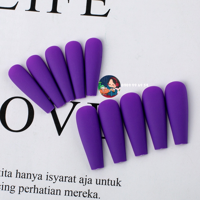 [ 24 - Tím Huế ] 1170 MATTE - MÓNG TRƠN SƠN MỊN - Form Thang Dài Xtra - [ Tặng Miếng Dán Và Dụng Cụ ] LẺ