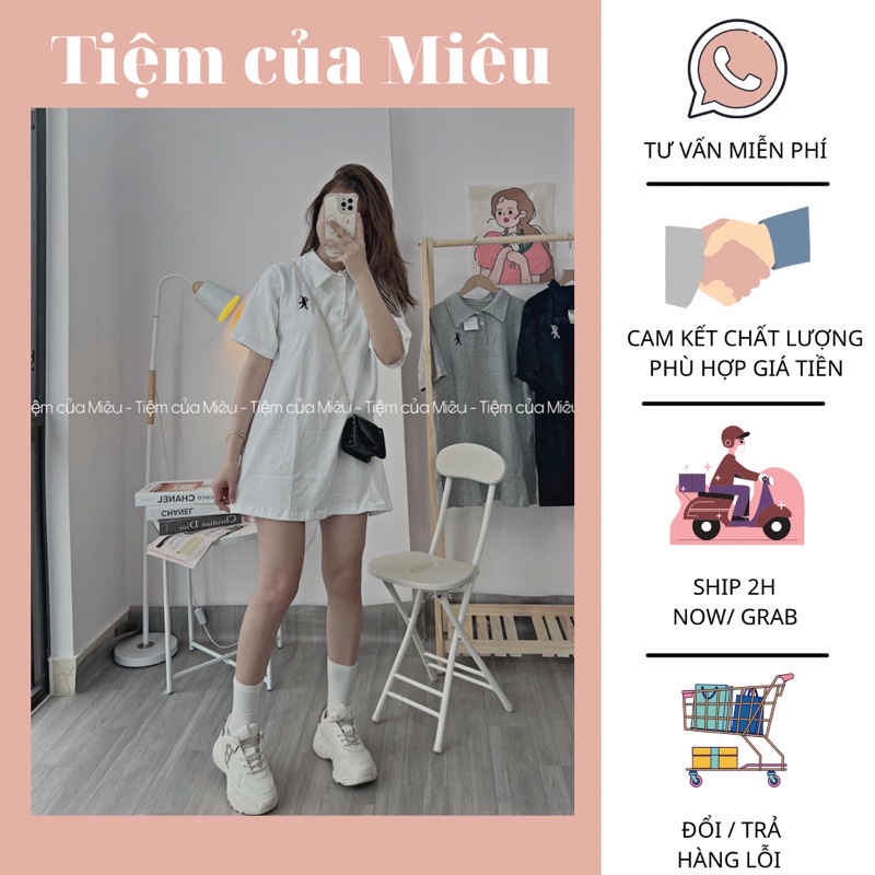 Váy polo thêu thỏ 3158 tiệm của miêu
