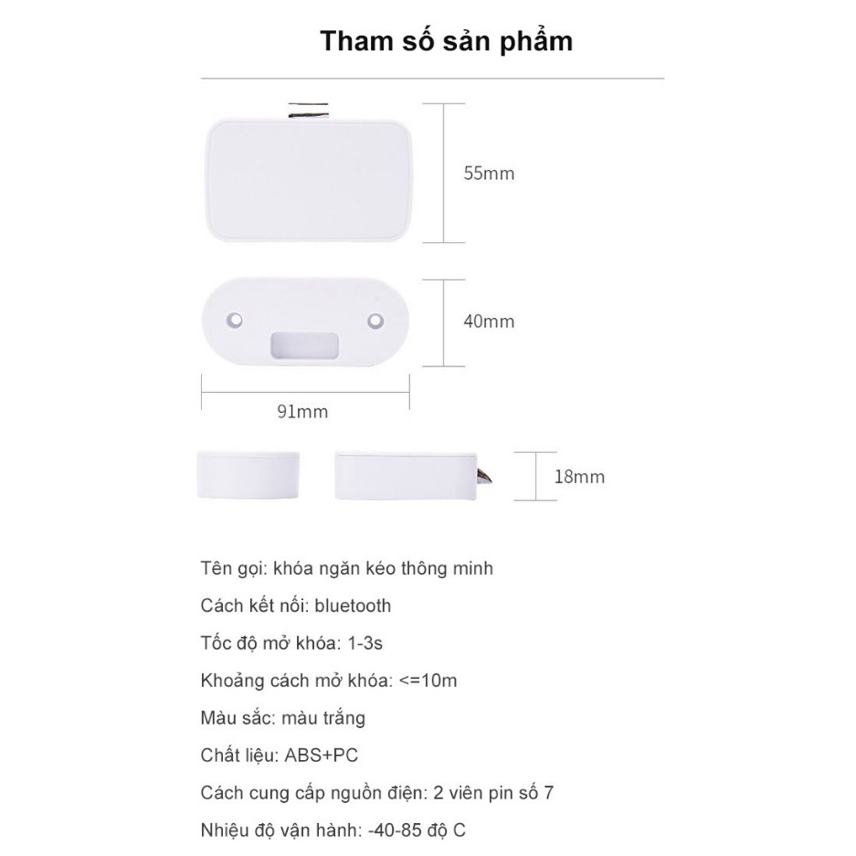 Khóa ngăn kéo không cần khoan lỗ APP kết nối với Bluetooth - Home and Garden