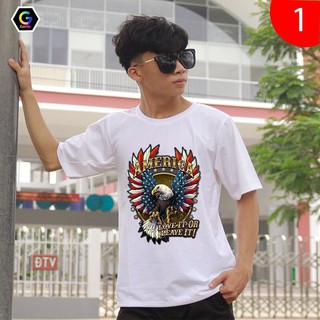 Áo Thun Nam Tay Ngắn UNISEX In Hình Đại Bàng Mỹ American Nam Nữ Mặc