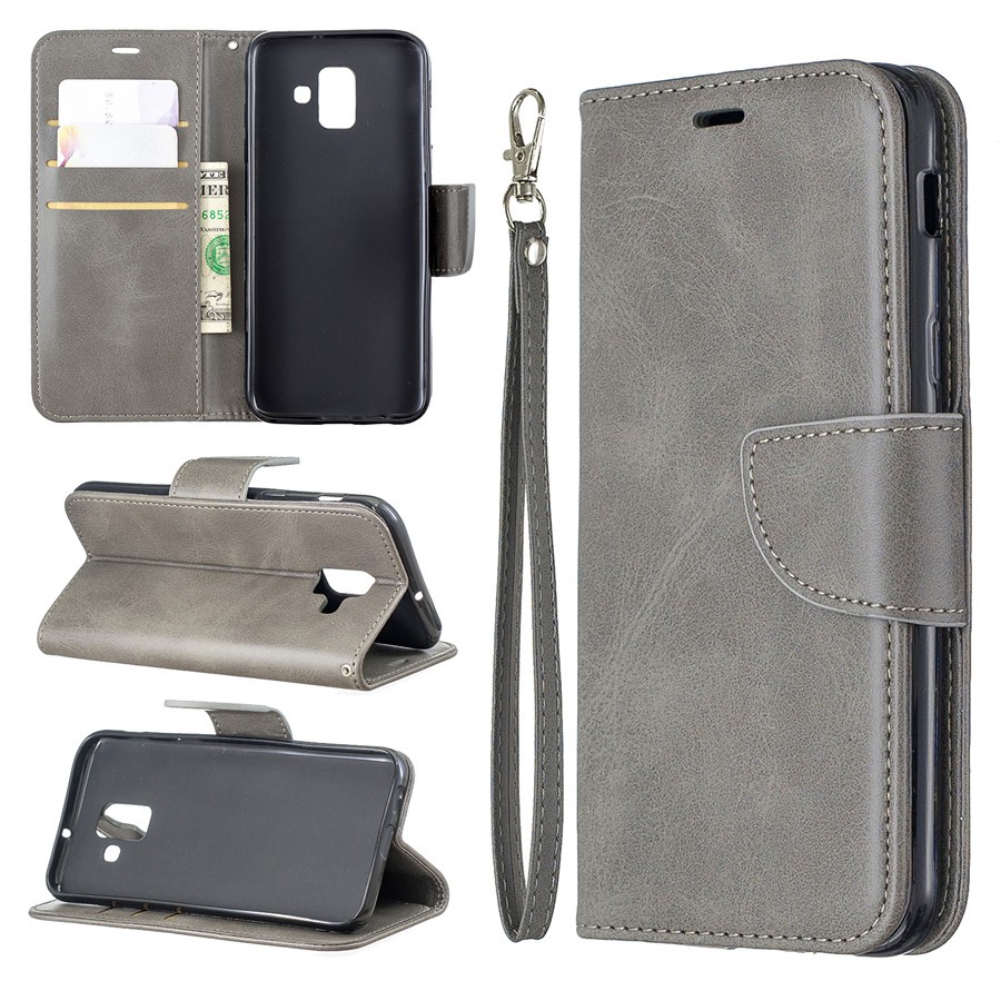 Bao da điện thoại màu trơn có ngăn để thẻ cho Samsung A6（2018）/A6 Plus（2018） | BigBuy360 - bigbuy360.vn