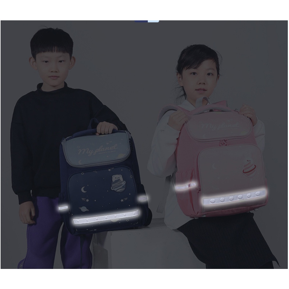Ba lô học sinh cấp 1&amp;2 siêu nhẹ chống gù chống nước cao cấp phong cách châu âu