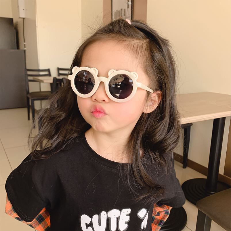 Kính Mát Gọng Tròn Chống Tia Uv Phong Cách Vintage Thời Trang Cho Bé