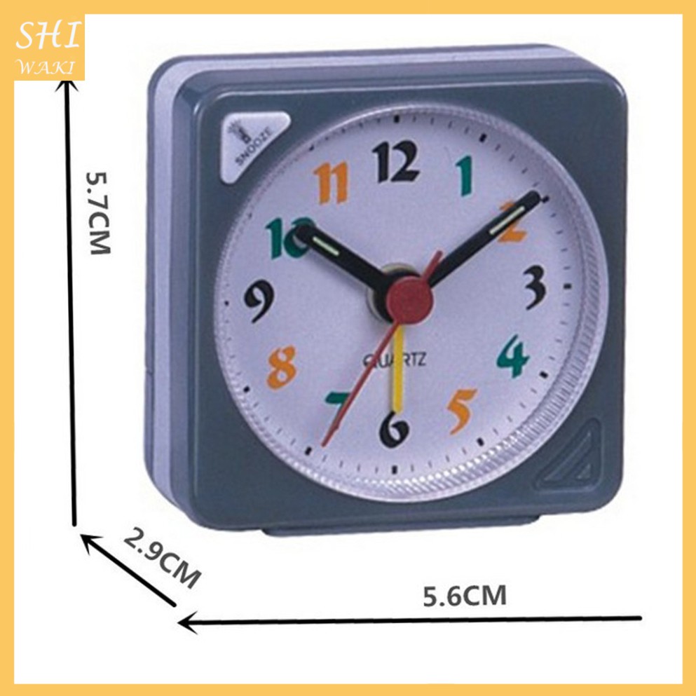 Đồng hồ du lịch mini để đầu giường/ để bàn học dùng để đặt báo thức tiện dụng màu vàng nhạt