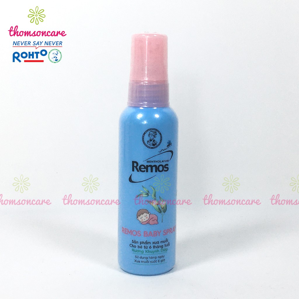 Chống muỗi Remos cho bé từ 6 tháng tuổi lọ 60ml dạng xịt và kem đuổi muỗi hương khuynh diệp thảo dược