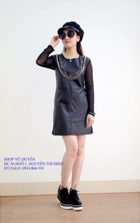 Sale váy da phối ren