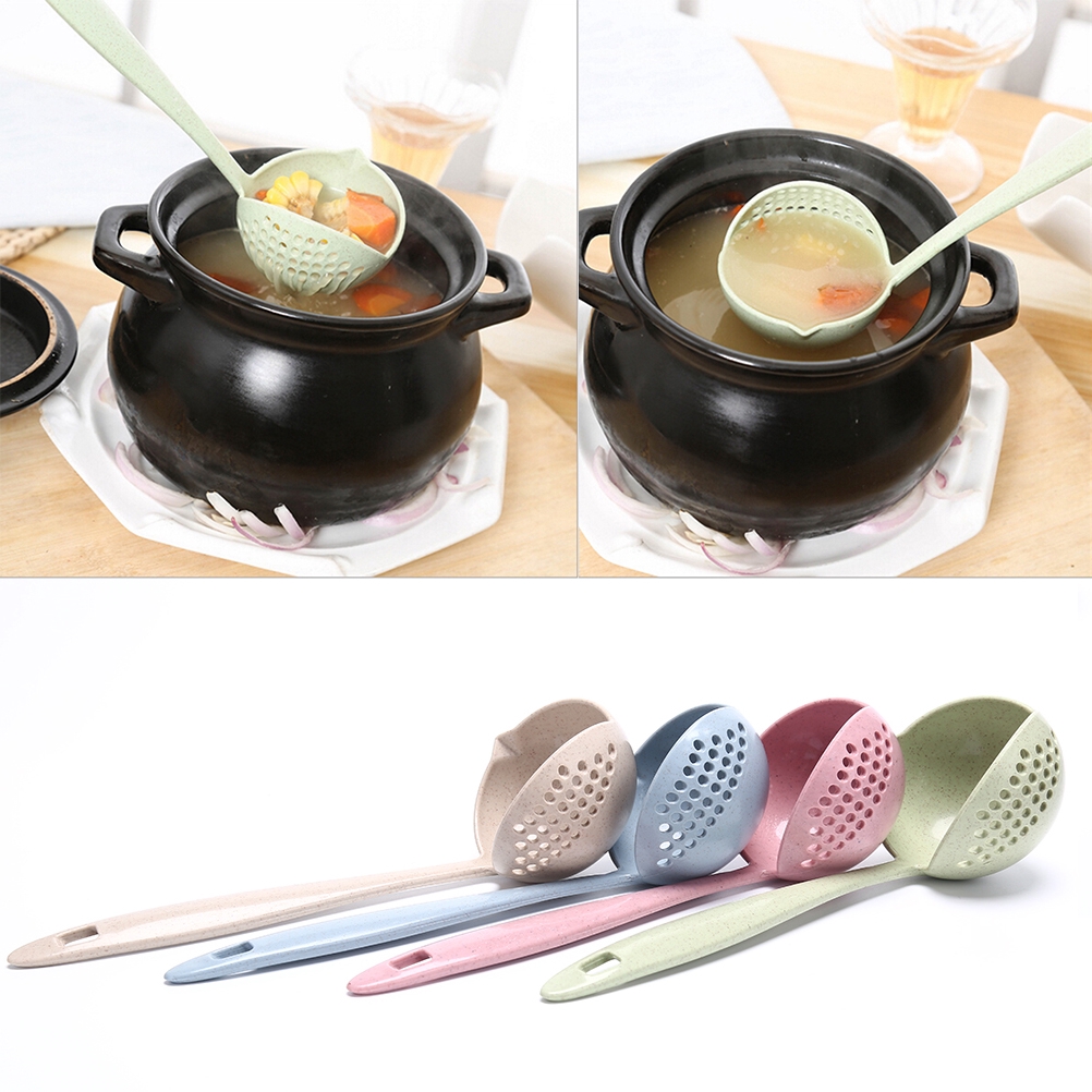 Thìa múc canh đa năng 2 trong 1 có cán dài tiện lợi dễ sử dụng cho nhà bếp | BigBuy360 - bigbuy360.vn