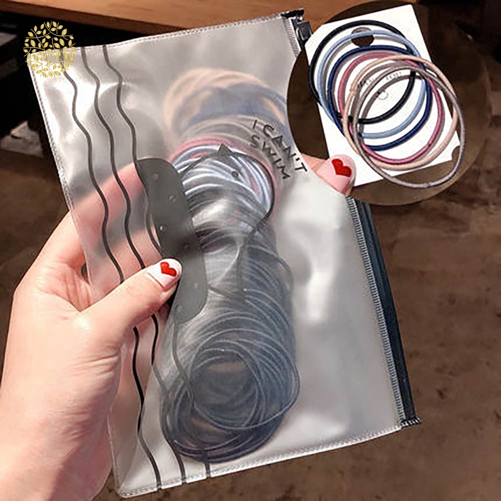 Túi 100 Dây Thun Buộc Tóc Co Dãn Cho Nữ