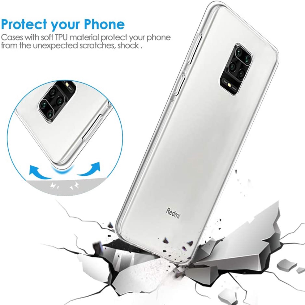 Ốp điện thoại TPU trong Redmi Note 9S Note 9 8 8Pro 9Pro Redmi 9 9T 9A 8 8A K30 Xiaomi Mi 11 10 Pro Note 10 Xiaomi Mi 8 A2 Lite POCO X3 NFC