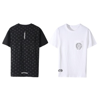 Áo Thun Cotton Tay Ngắn In Chữ Chrome Hearts Cổ Điển Thời Trang Mùa Hè Cho Cặp Đôi