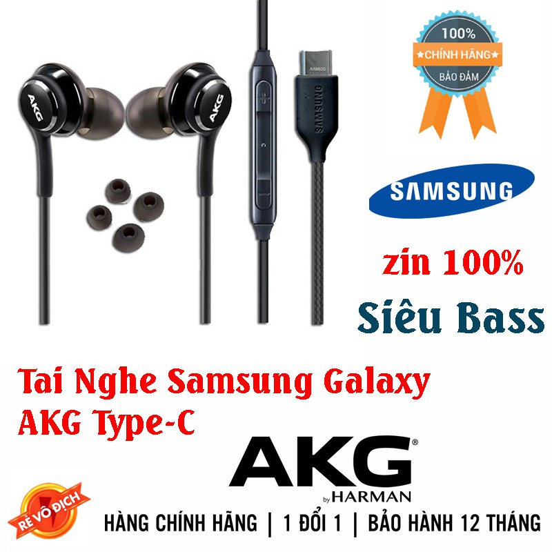 Tai nghe Type-c samsung AKG EarPhones Dành cho Note 10, S20, Galaxy Fold - chính hãng zin 100%