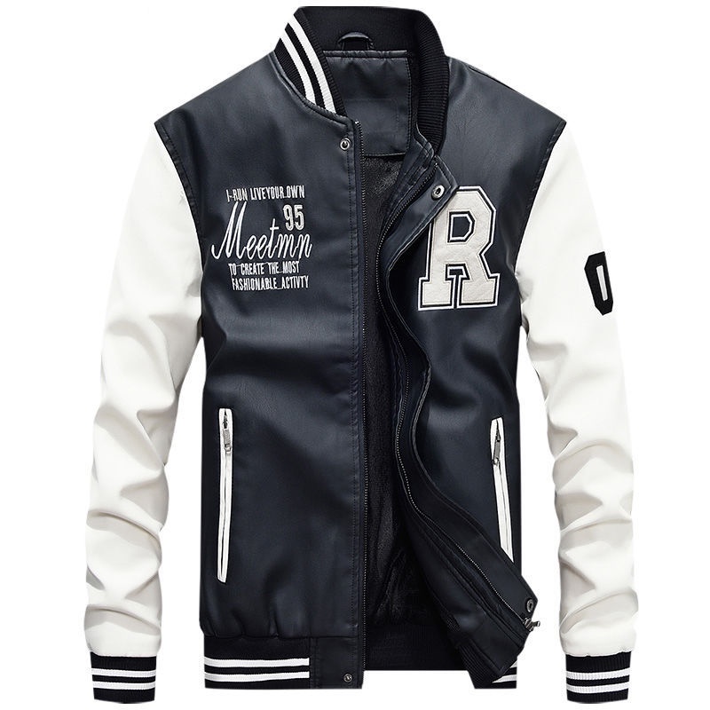 Áo Khoác Da Chống Gió Ấm Áp Phong Cách Âu Mỹ Cho Nam