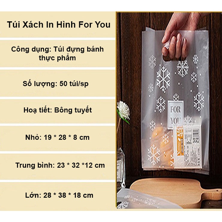 Túi nilong đựng bánh kẹo, thực phẩm hoạ tiết  50 túi/sp - LOKING