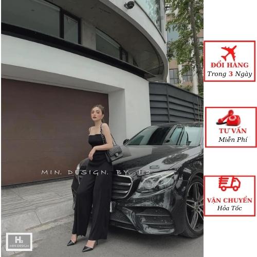 Set áo dập ly 2 dây nữ kèm quần suông ống rộng ulzzang Hàn Quốc đi biển