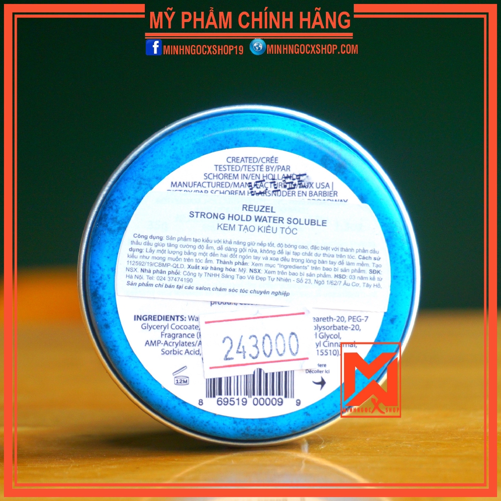 Sáp vuốt tóc Reuzel Blue 35g-Pomade gốc nước Reuzel Blue 35g /1.3oz chính hãng