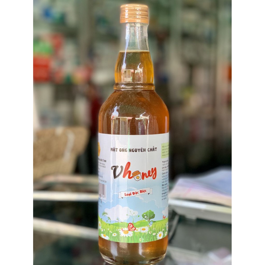 Mật ong hoa nhãn chai 500ml Vhoney