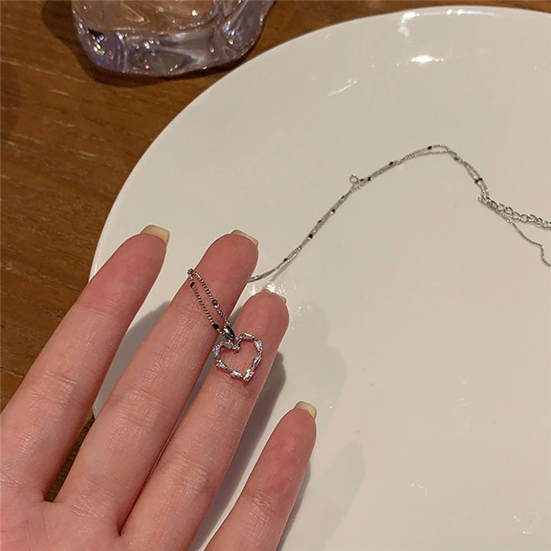 Female student bow / love clavicle chain / temperament high-end ins fashion accessories