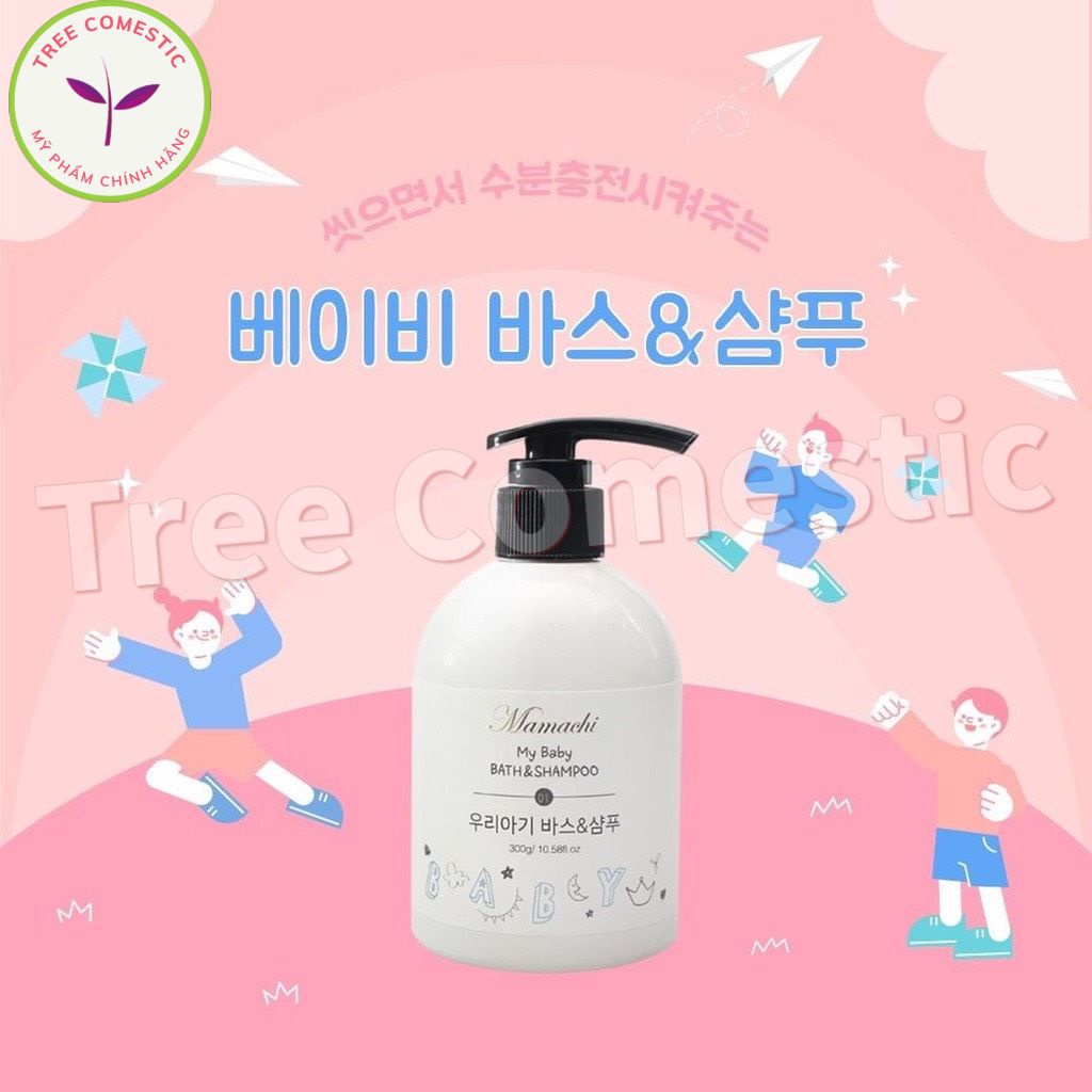 Gel Tắm Và Gội Cho Bé Mamachi An Toàn Với Trẻ Sơ Sinh, An Toàn, Dịu Nhẹ Giảm Kích Ứng - 300g