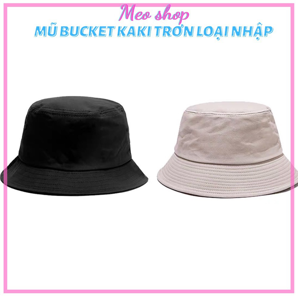 Nón Kaki Thời Trang - MŨ BUCKET MARUKO idol Kpop BASIC trơn Đen Trắng Be