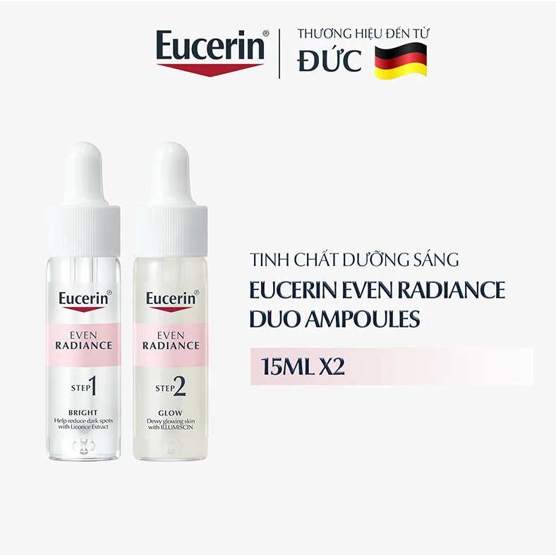 [3 Items] Bộ Đôi Dưỡng Sáng Và Căng Mướt Cho Da Eucerin Even Radiance Duo Ampoules 2x15ml + Spotless Brightening Gentle
