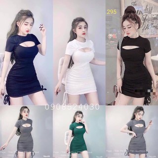 Đầm rút dây hở ngực