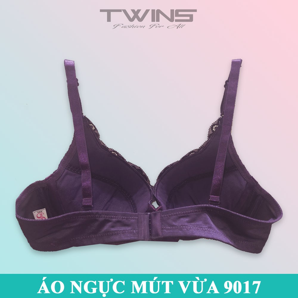 Áo ngực nữ ren nâng ngực Sana 9017 có gọng mút vừa có thể tháo rời cúp xéo nguyên ngực size 34-36-38