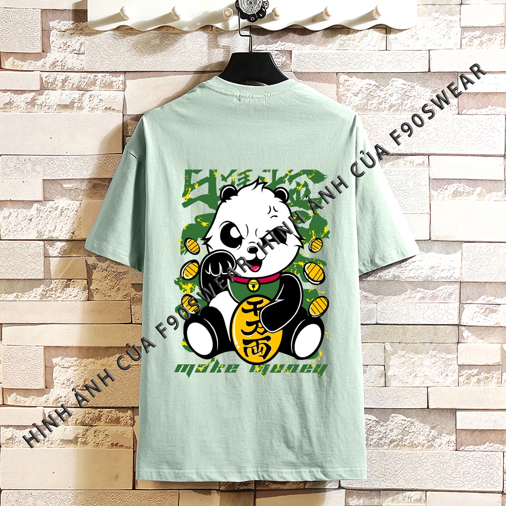 Áo phông nam nữ - Áo thun nam nữ unisex tay lỡ form rộng chất 100% COTTON thấm hút mồ hôi cực mát in gấu trúc #aothun