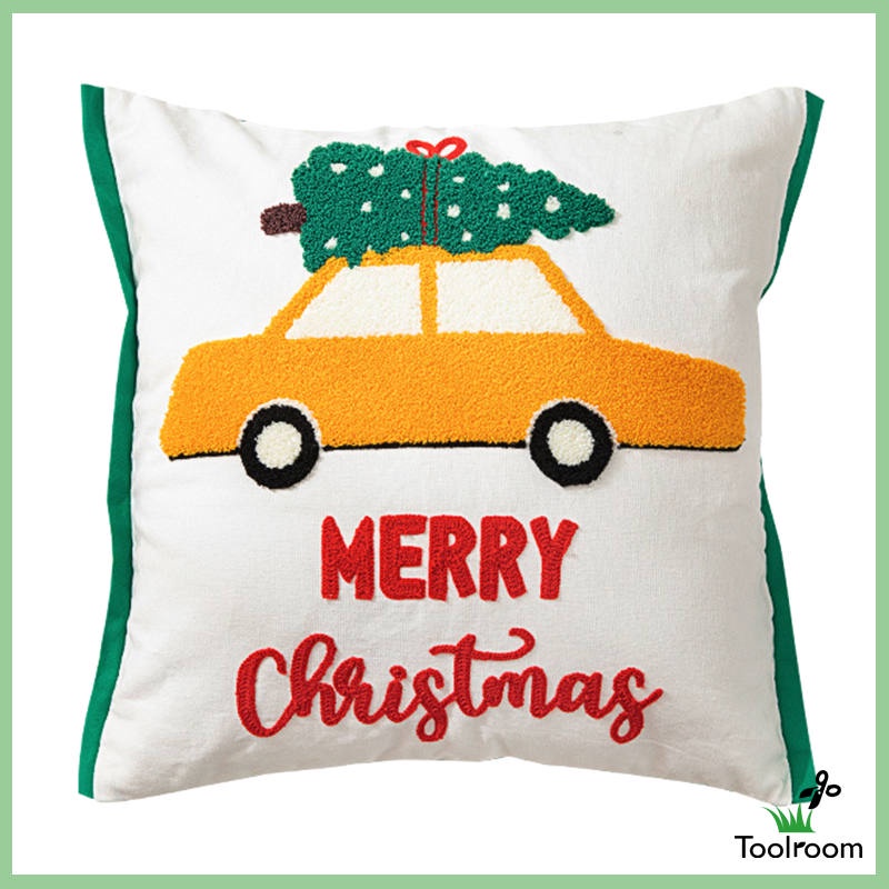 Vỏ Gối Vuông Họa Tiết Giáng Sinh Trang Trí Nhà Cửa