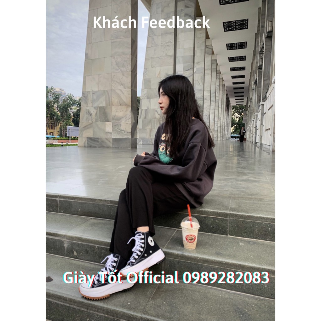 Giày CV Run Star Đen Trắng Cổ Cao Hike Twisted Classic Cao Cấp Hàng Bản Trung Tăng Chiều Cao - Giày Tốt Official | BigBuy360 - bigbuy360.vn