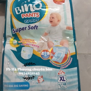 Bỉm quần Bino bịch M60 L54 Xl48 miếng