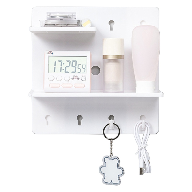 Giá Đỡ Nhựa Gắn Tường Có Móc Treo Đồ Dùng Tiện Dụng Cho Gia Đình