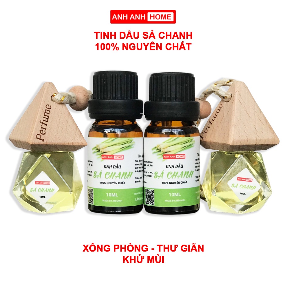 Tinh Dầu Sả Chanh Lemongrass AnhAnhhome Nguyên Chất Giúp Khử Mùi, Thơm Phòng, Đuổi Và Diệt Muỗi 10ml