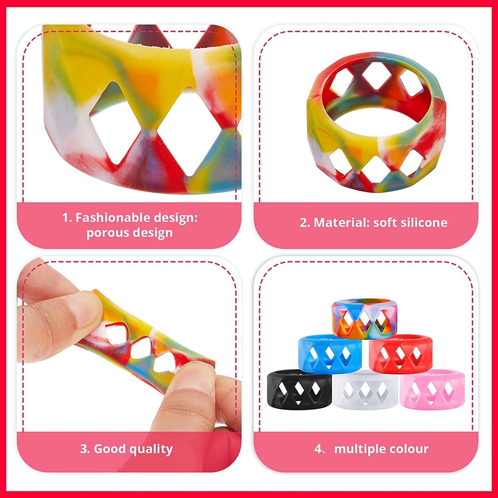 Vòng bảo vệ KUNHEV 25x17 mm bằng cao su silicon mềm chống trượt nhiều màu sắc