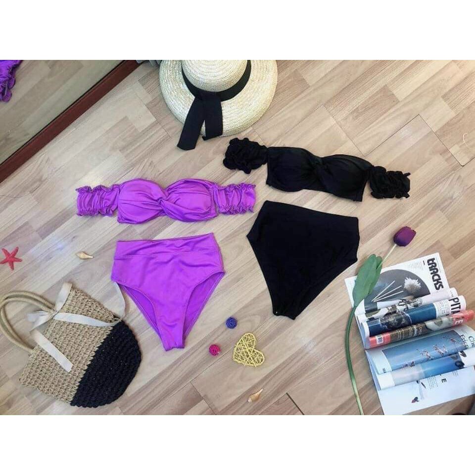 Bikini xoắn nhún trễ vai (2 màu)