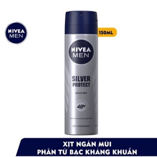Xịt Khử Mùi Cho Nam Phân Tử Bạc Kháng Khuẩn Nivea Men Silver Protect 48H 150ml -