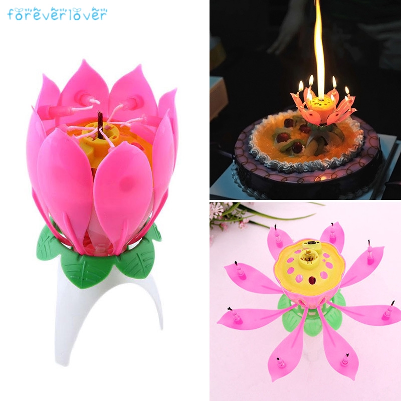 Đèn cầy hình bông hoa sen hát mừng sinh nhật ngộ nghĩnh