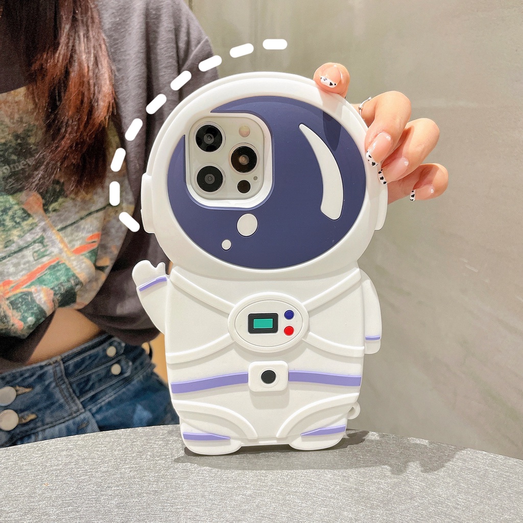 Ốp Điện Thoại Silicon Mềm Hình Phi Hành Gia 3D Cho Iphone 14 14 pro max 14 PLUS 13 12 pro max 11 pro max xs max xr x 7 8 PLUS 6 6S PLUS