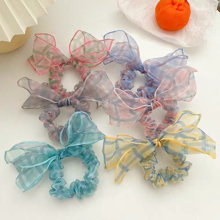 Dây Buộc Tóc Scrunchies Nơ Lưới