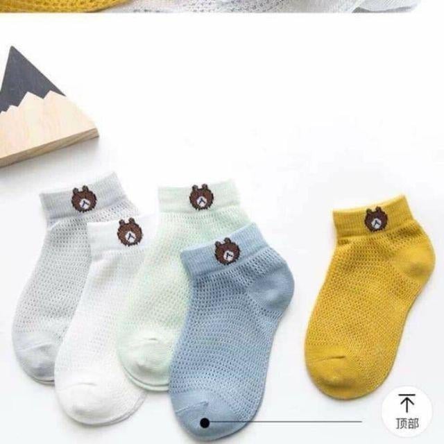 Sét 5 Đôi Tất Lưới Hình Gấu