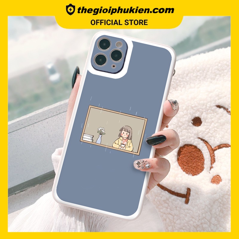 Ốp iphone - Ốp lưng iphone cạnh vuông cô gái bên cửa sổ dành cho ip 6 đến 14promax - ng253