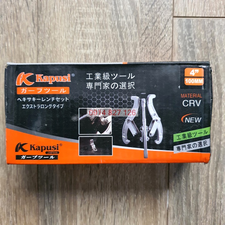 Vam 3 vàng, cảo 3 chấu tháo vòng bi, bạc đạn hãng Kapusi Nhật Bản cỡ 4 icnh –  8inch,BH 12 tháng