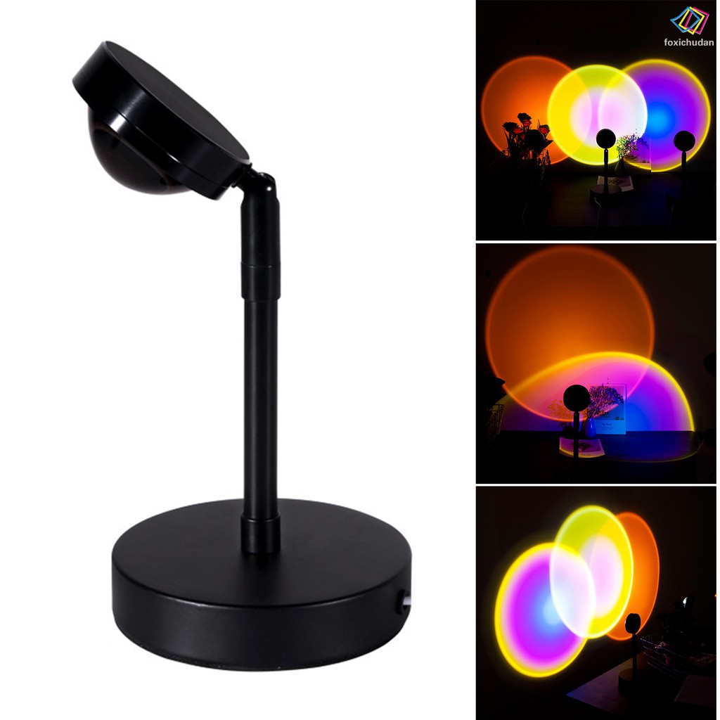 Led Màu Cầu Vồng Trang Trí Phòng Ngủ Tiktok đèn trang trí phổ biến SunsetProjector Floor Lamp