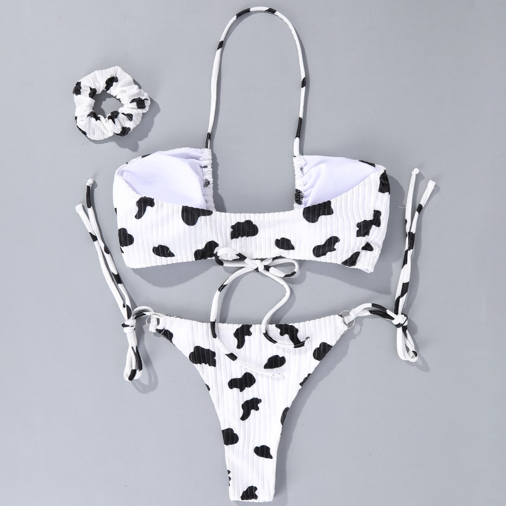 Bộ Bikini Họa Tiết Da Bò Màu Nâu Có Miếng Lót Nâng Ngực H381 | BigBuy360 - bigbuy360.vn