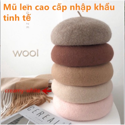 Mũ beret len thiết kế thời trang nữ thanh lịch