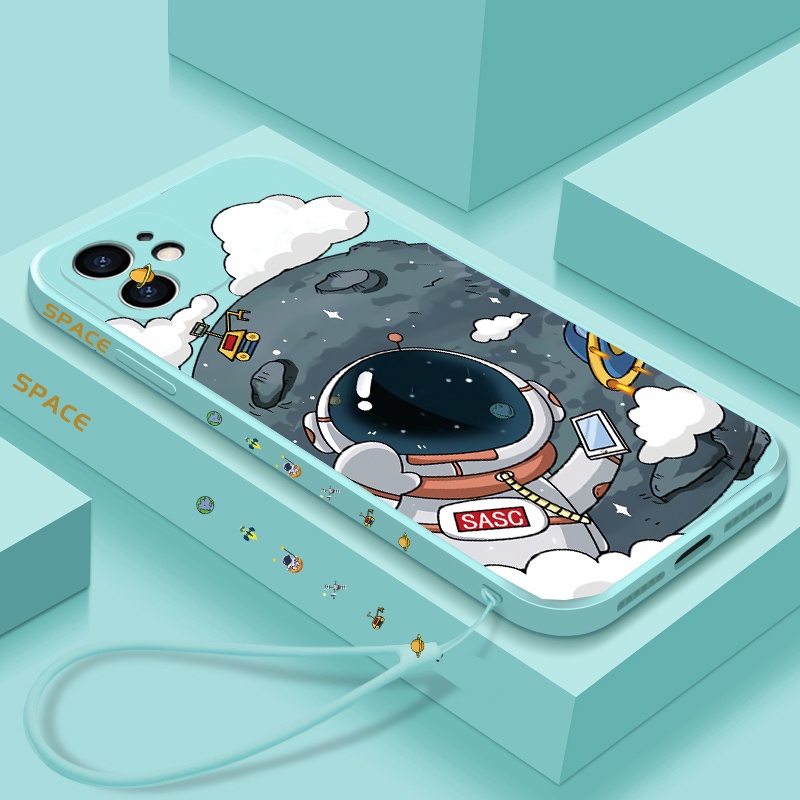 Ốp Điện Thoại Tpu Hình Phi Hành Gia Vũ Trụ UFO Cho iPhone 7 8 Plus X XS Max 6 6s Plus 7Plus XR SE 2020