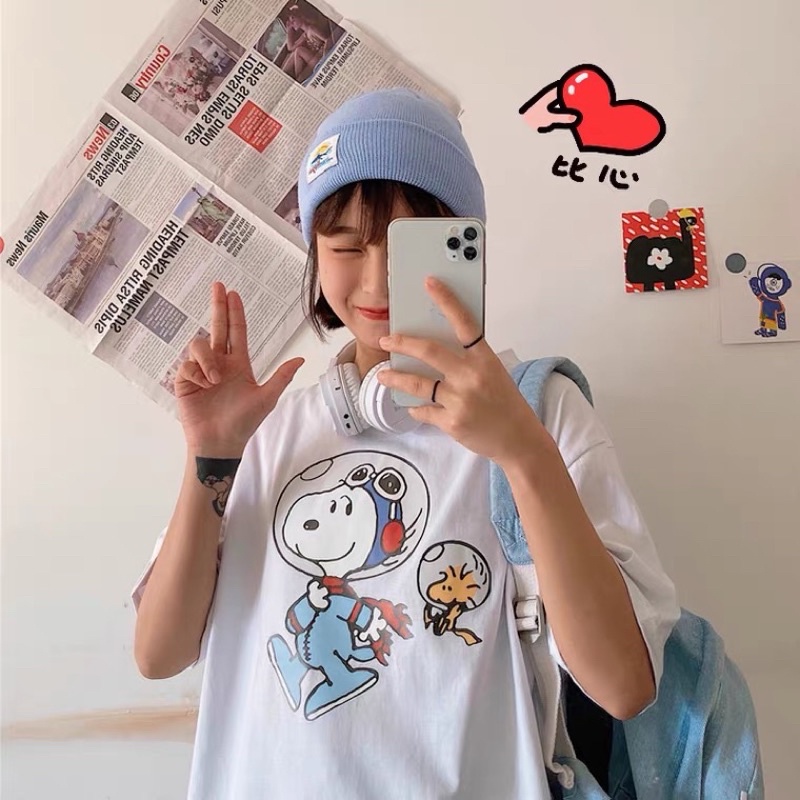 Áo thun nam nữ, áo phông shop cossi form rộng chất cotton in hình cún đáng yêu