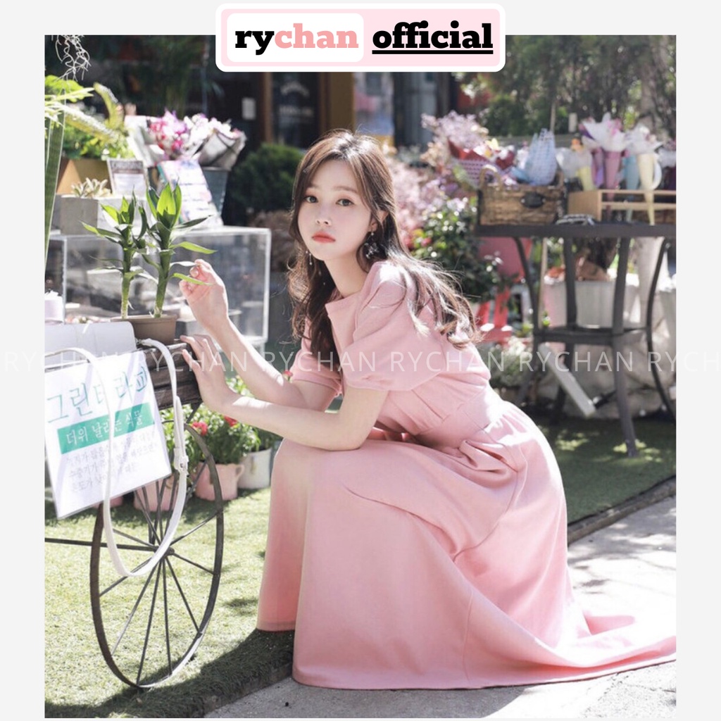 [ẢNH THẬT CUỐI] Đầm Maxi Xoè Hồng Bo Eo Có Túi - DM584